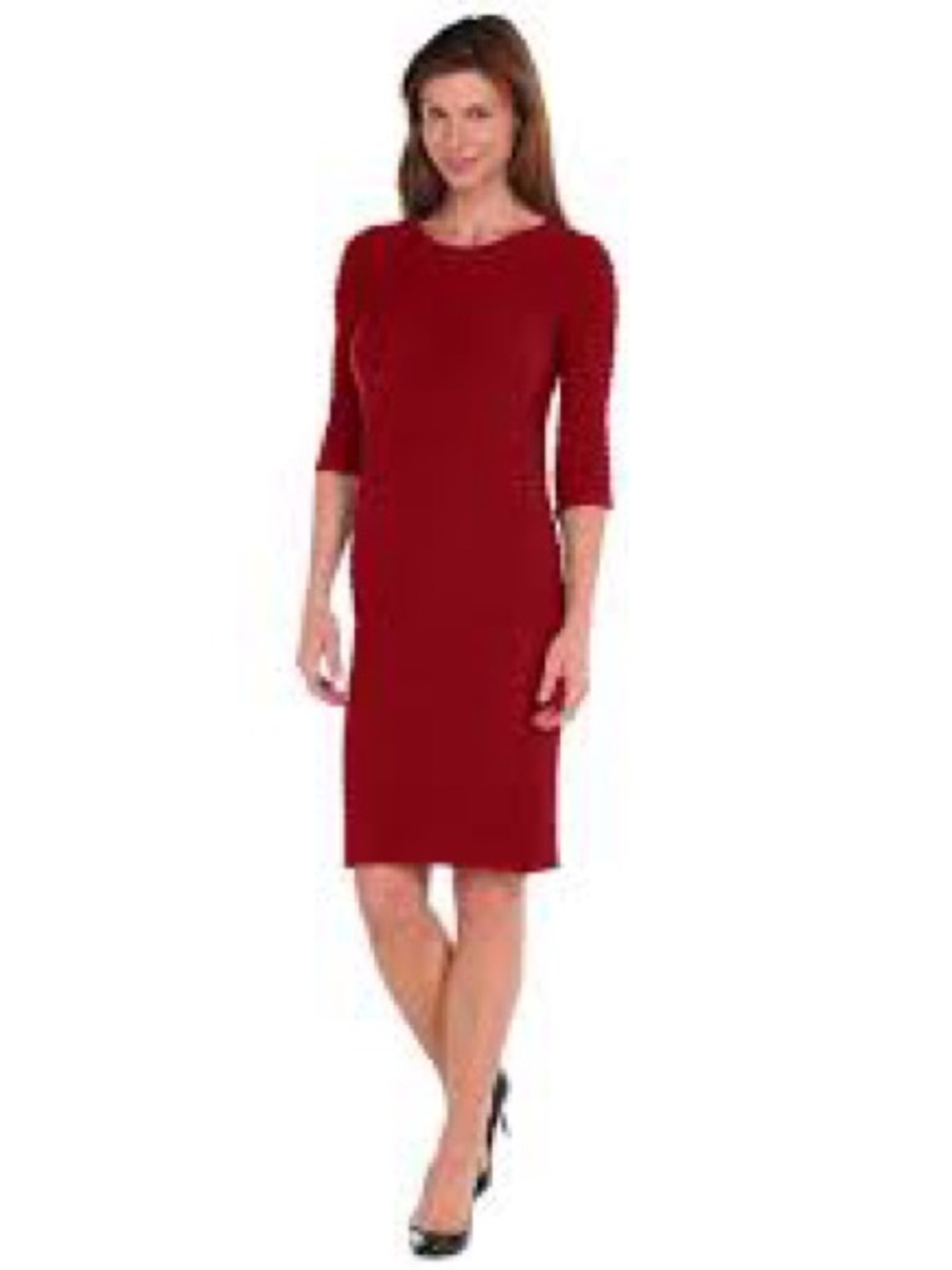 Tees by Tina Brick Red Midi Miracle Crinkle Dress, One Size